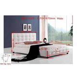 darrahopens Furniture > Bedroom Double PU Leather Deluxe Bed Frame White