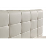 darrahopens Furniture > Bedroom Double PU Leather Deluxe Bed Frame White