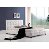 darrahopens Furniture > Bedroom Double PU Leather Deluxe Bed Frame White