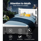 darrahopens Furniture > Bedroom Double Size Wooden Bed Frame - White