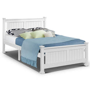darrahopens Furniture > Bedroom Double Size Wooden Bed Frame - White