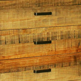 darrahopens Furniture > Bedroom Dresser with 6 Storage Drawers in Solid Acacia With Mirror in Vintage Light Brown Colour