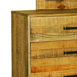 darrahopens Furniture > Bedroom Dresser with 6 Storage Drawers in Solid Acacia With Mirror in Vintage Light Brown Colour