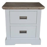 Darrahopens Furniture > Bedroom Fiona Set of 2 Bedside Table 2 Drawers Storage Cabinet Nightstand White Grey