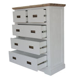 Darrahopens Furniture > Bedroom Fiona Set of 2 Bedside Table Tallboy Bedroom Furniture Package Set White Grey
