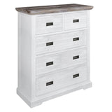 Darrahopens Furniture > Bedroom Fiona Tallboy 5 Chest of Drawers Bed Storage Cabinet Stand White Grey