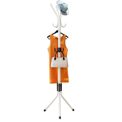 Darrahopens Furniture > Bedroom Freestanding Coat Rack with 12 Hooks 3-Tier Metal Hat Hanger Coat Tree(White)