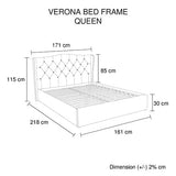 darrahopens Furniture > Bedroom Gas Lift Queen Size Storage Bed Frame Upholstery Fabric in Grey Colour with Tufted Headboard and Wings