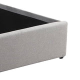 darrahopens Furniture > Bedroom Gas Lift Queen Size Storage Bed Frame Upholstery Fabric in Grey Colour with Tufted Headboard and Wings