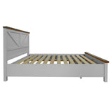 Darrahopens Furniture > Bedroom Grandy Bed Frame King Size Timber Mattress Base With Storage Drawers White Brown