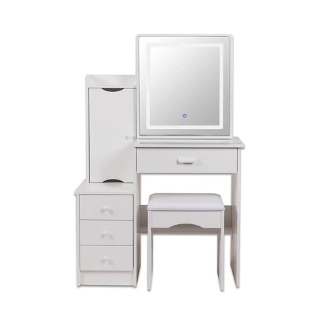 Darrahopens Furniture > Bedroom Home Master Dressing Table Set & Stool Touch Sensor Mirror Stylish Design