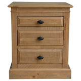 Darrahopens Furniture > Bedroom Jade Set of 2 Bedside Table 3 Drawers Storage Cabinet Nightstand - Natural