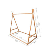 Darrahopens Furniture > Bedroom Kids Tent Montessori Toddler Floor Bed Wooden Bedframe