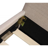 darrahopens Furniture > Bedroom King Linen Fabric Bed Frame Beige