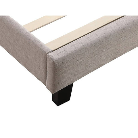 darrahopens Furniture > Bedroom King Linen Fabric Bed Frame Beige
