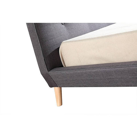 darrahopens Furniture > Bedroom King Linen Fabric Deluxe Bed Frame Grey