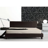 darrahopens Furniture > Bedroom King PU Leather Bed Frame Brown