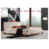 darrahopens Furniture > Bedroom King PU Leather Bed Frame White