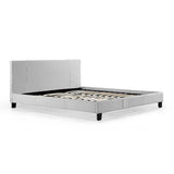 darrahopens Furniture > Bedroom King PU Leather Bed Frame White