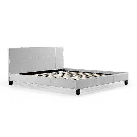 darrahopens Furniture > Bedroom King PU Leather Bed Frame White