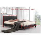 darrahopens Furniture > Bedroom King PU Leather Deluxe Bed Frame Black