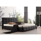 darrahopens Furniture > Bedroom King PU Leather Deluxe Bed Frame Black