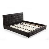 darrahopens Furniture > Bedroom King PU Leather Deluxe Bed Frame Black