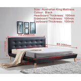 darrahopens Furniture > Bedroom King PU Leather Deluxe Bed Frame Black