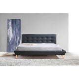 darrahopens Furniture > Bedroom King PU Leather Deluxe Bed Frame Black