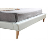 darrahopens Furniture > Bedroom King PU Leather Deluxe Bed Frame White