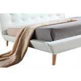 darrahopens Furniture > Bedroom King PU Leather Deluxe Bed Frame White