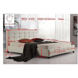 darrahopens Furniture > Bedroom King PU Leather Deluxe Bed Frame White