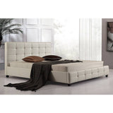 darrahopens Furniture > Bedroom King PU Leather Deluxe Bed Frame White