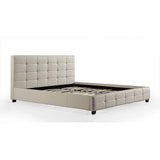 darrahopens Furniture > Bedroom King PU Leather Deluxe Bed Frame White