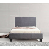 darrahopens Furniture > Bedroom King Single Linen Fabric Bed Frame Grey