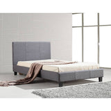 darrahopens Furniture > Bedroom King Single Linen Fabric Bed Frame Grey