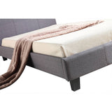 darrahopens Furniture > Bedroom King Single Linen Fabric Bed Frame Grey