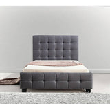 darrahopens Furniture > Bedroom King Single Linen Fabric Deluxe Bed Frame Grey