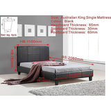 darrahopens Furniture > Bedroom King Single PU Leather Bed Frame Black