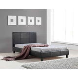 darrahopens Furniture > Bedroom King Single PU Leather Bed Frame Black