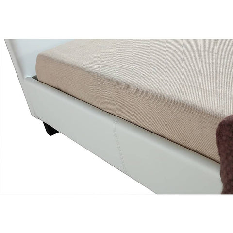 darrahopens Furniture > Bedroom King Single PU Leather Bed Frame White
