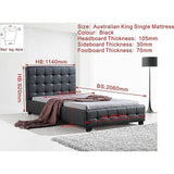 darrahopens Furniture > Bedroom King Single PU Leather Deluxe Bed Frame Black