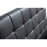 darrahopens Furniture > Bedroom King Single PU Leather Deluxe Bed Frame Black