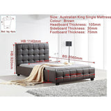 darrahopens Furniture > Bedroom King Single PU Leather Deluxe Bed Frame Brown