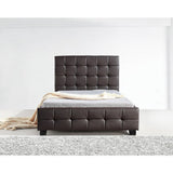 darrahopens Furniture > Bedroom King Single PU Leather Deluxe Bed Frame Brown