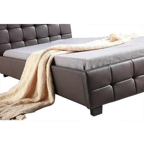 darrahopens Furniture > Bedroom King Single PU Leather Deluxe Bed Frame Brown