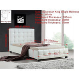 darrahopens Furniture > Bedroom King Single PU Leather Deluxe Bed Frame White
