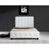 darrahopens Furniture > Bedroom King Single PU Leather Deluxe Bed Frame White