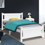 darrahopens Furniture > Bedroom King Single Wooden Bed Frame - White