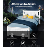 darrahopens Furniture > Bedroom King Single Wooden Bed Frame - White